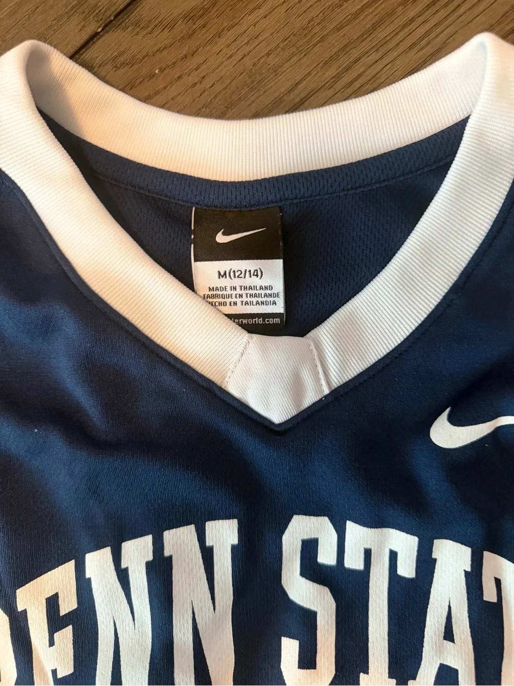 Nike Navy and White Penn State #12 Sleeveless Jersey - Kids